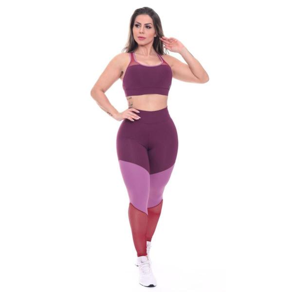 Conjunto Fitness Feminino Top + Calça Legging Zero Transparência Alta Compressão Modeladora UV50+ - GAROTAFIT Imagem de Conjunto Fitness Feminino Top + Calça Legging Zero Transparência Alta Compressão Modeladora UV50+