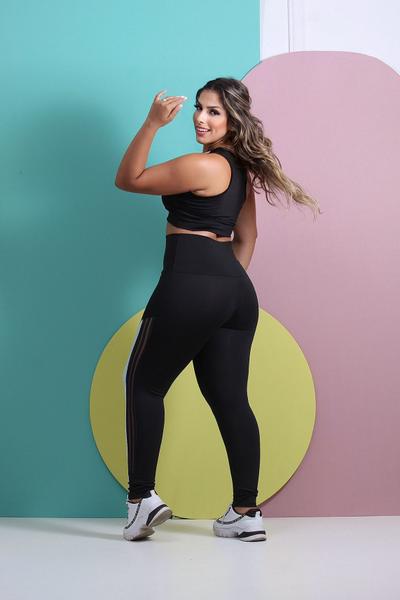 Imagem de Conjunto Fitness Kit com 3 Calças Legging e Top Roupa Treino