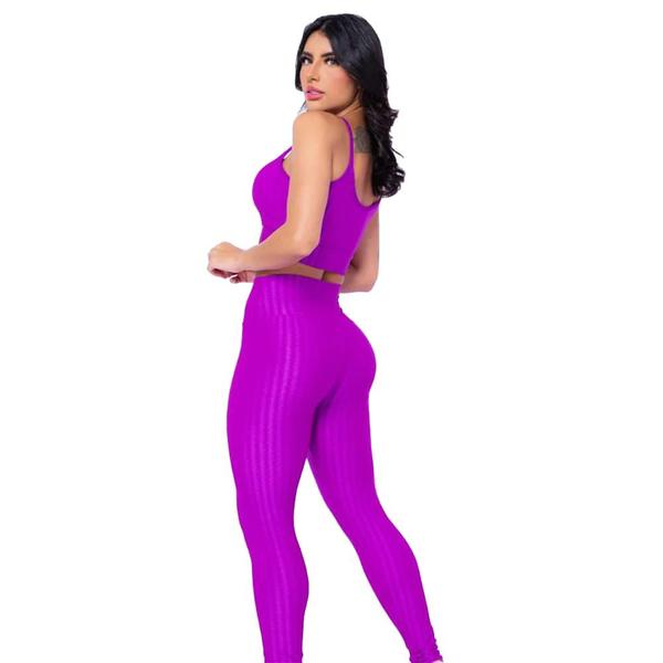 Imagem de Conjunto Fitness Legging Violeta 3D Poliamida Donna Martins