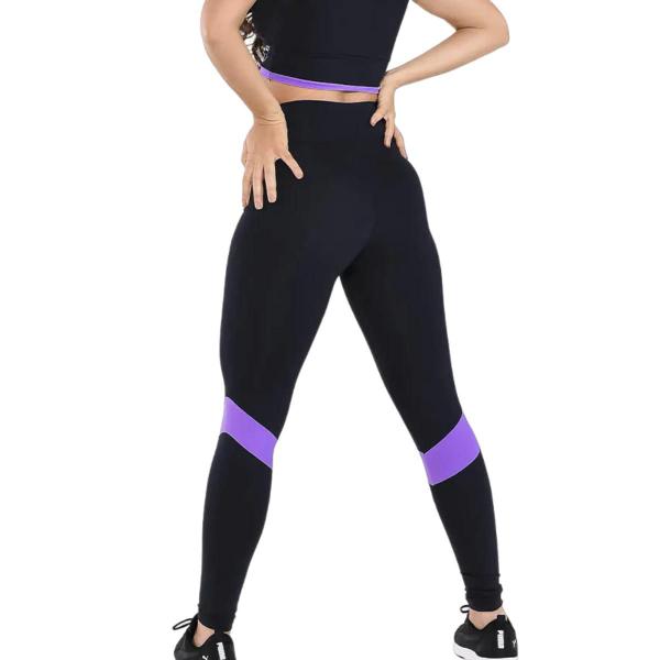 Imagem de Conjunto Fitness Mix Color Lilas Legging e Top Academia