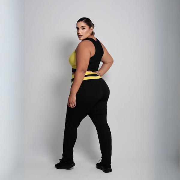 Imagem de Conjunto Fitness Plus size 44 ao 54 legging e top roupa de academia feminina