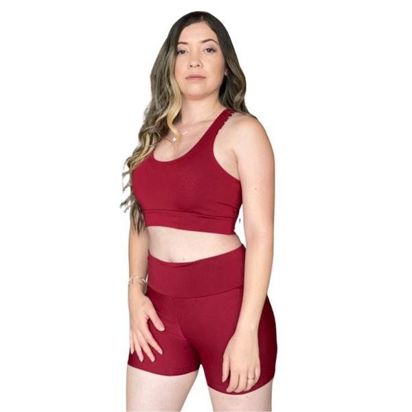 Conjunto Fitness Short Curto + Top Suplex Liso Roupa para Academia - JinkingStore Imagem de Conjunto Fitness Short Curto + Top Suplex Liso Roupa para Academia