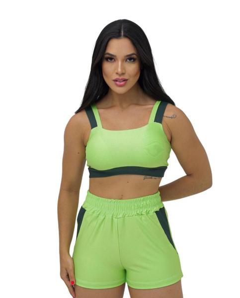 Imagem de Conjunto Fitness Short e Top bojo Removivel Roupa Academia