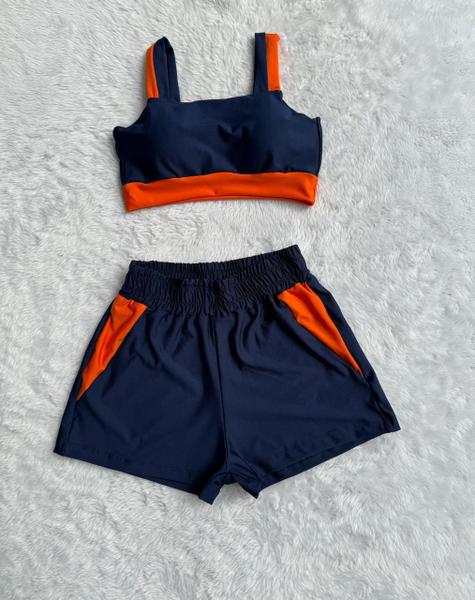 Imagem de Conjunto Fitness Short e Top bojo Removivel Roupa Academia