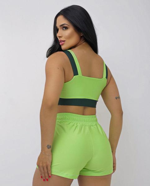 Imagem de Conjunto Fitness Short e Top bojo Removivel Roupa Academia