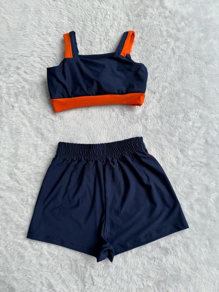 Imagem de Conjunto Fitness Short e Top bojo Removivel Roupa Academia