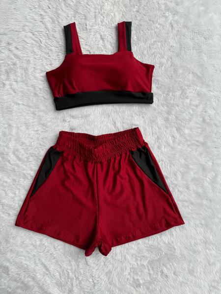 Imagem de Conjunto Fitness Short e Top bojo Removivel Roupa Academia