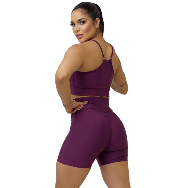 Imagem de Conjunto Fitness Short e Top Levanta Bum Bum kit Academia