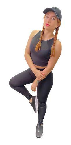 Imagem de Conjunto Fitness Top Com Bojo E Legging Cintura Alta K03