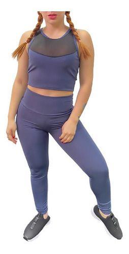 Imagem de Conjunto Fitness Top Com Bojo E Legging Cintura Alta K03