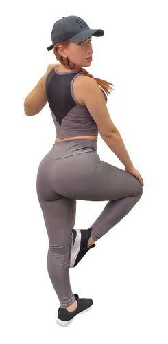 Imagem de Conjunto Fitness Top Com Bojo E Legging Cintura Alta K03