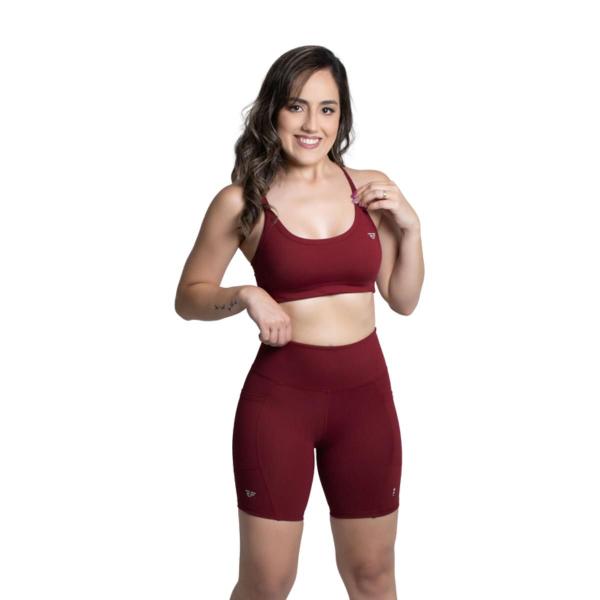 Conjunto Fitness Top Com Bojo Short Run Com Bolso Caminhada - ElementFit Imagem de Conjunto Fitness Top Com Bojo Short Run Com Bolso Caminhada