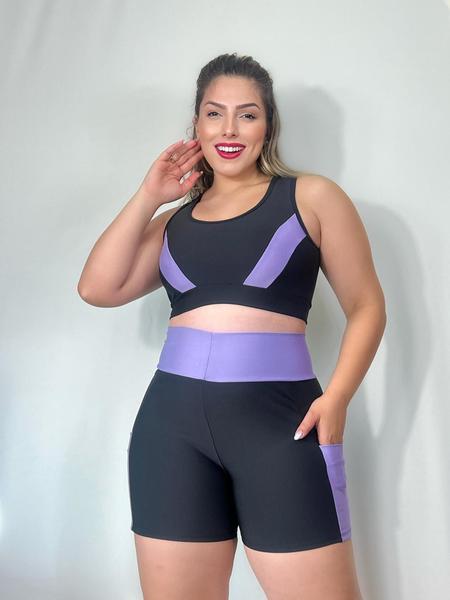 Conjunto Fitness Top e Short com bolso PLUS SIZE e SLIM 40 ao 54 Roupa de academia feminino - SRABELO MAGAZINE Imagem de Conjunto Fitness Top e Short com bolso PLUS SIZE e SLIM 40 ao 54 Roupa de academia feminino