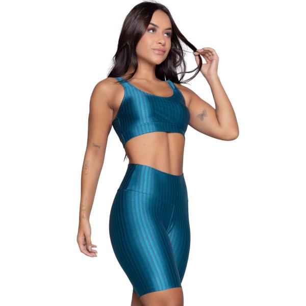 Imagem de Conjunto Fitness Vekyo Modas Top Bojo Removível e Bermuda New Zig Roupa de Academia Corrida