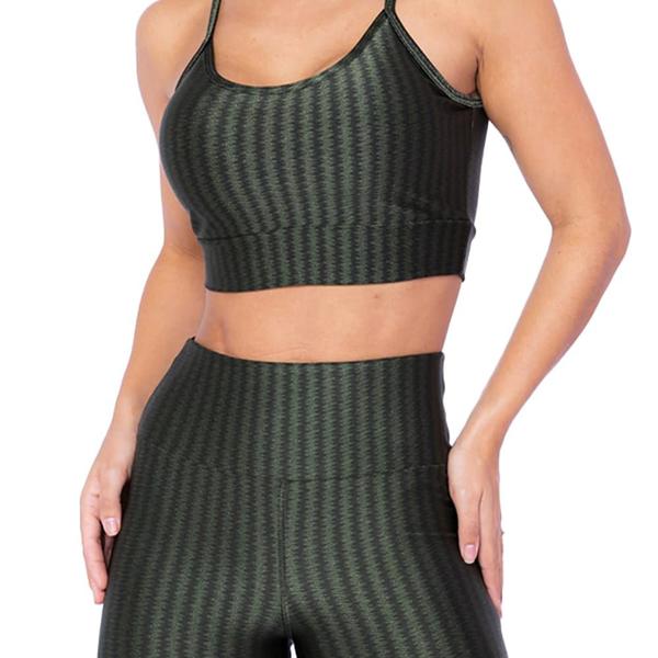 Imagem de Conjunto Fitness Verde Legging Top3D Poliamida Donna Martins