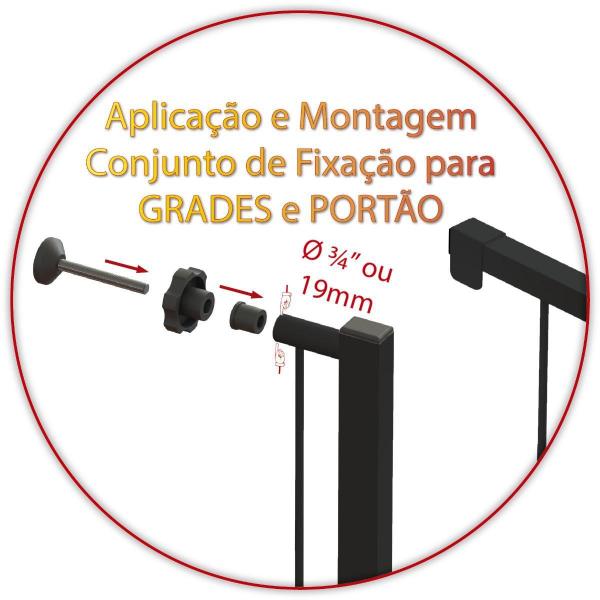 Conjunto Fixação Grade Portão Tubo 3/4 - Multiforma Imagem de Conjunto Fixação Grade Portão Tubo 3/4
