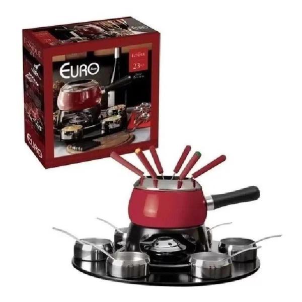 Imagem de Conjunto Fondue 23 Peças Com Base Giratória Chocolate e Queijo 