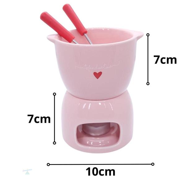 Imagem de Conjunto Fondue De Porcelana Hauskraft Lamour Rosa 5 Pecas