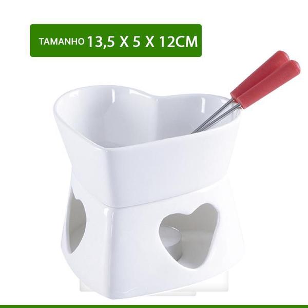 Imagem de Conjunto Fondue Herstal 7 Peças Coração Panela Fundi Aço Inox Para Chocolate E Queijo - Western