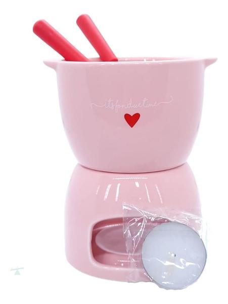 Imagem de Conjunto Fondue Lamour Porcelana Chocolate 300ml 5 Pecas