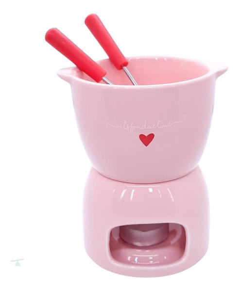 Imagem de Conjunto Fondue Lamour Porcelana Chocolate 300ml 5 Pecas