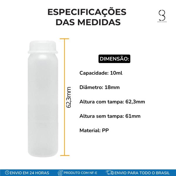 Imagem de Conjunto Frasco 10ml Com Tampa Pressão Para Uso Religioso 10u