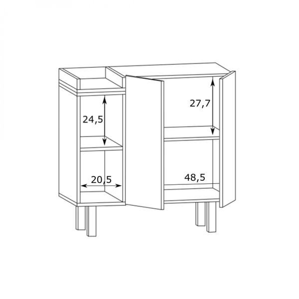 Imagem de Conjunto Gabinete para Banheiro 3 Portas E 1 Nicho Estilare