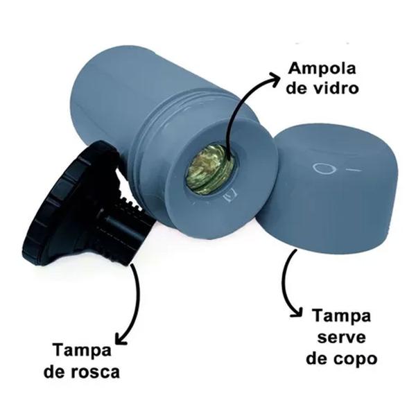 Imagem de Conjunto Garrafa 250ml E Pote Leite Em Po Azul Sanremo