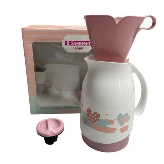 Conjunto Garrafa Café 700ml Rosa Sanremo Imagem de Conjunto Garrafa Café 700ml Rosa Sanremo