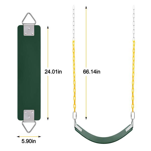 Imagem de Conjunto giratório AGPTEK Swing Seat com correntes antiferrugem de 168 cm (250 libras)