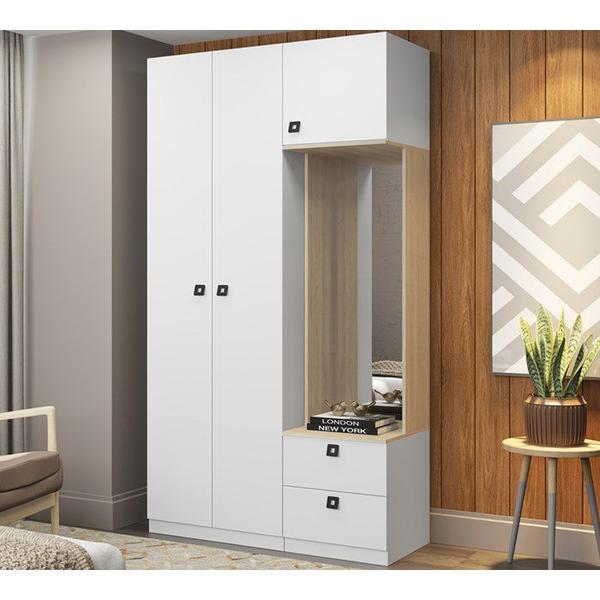 Imagem de Conjunto Guarda Roupa Modulado 9002 Free Branco Aveiro Be Mobiliario