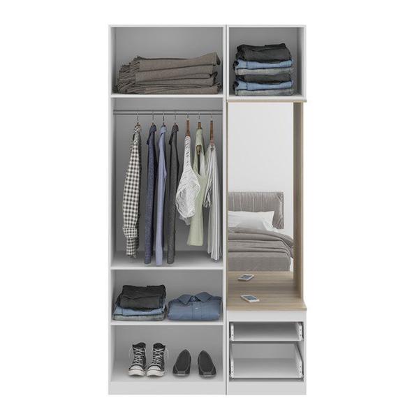 Imagem de Conjunto Guarda Roupa Modulado 9002 Free Branco Aveiro Be Mobiliario