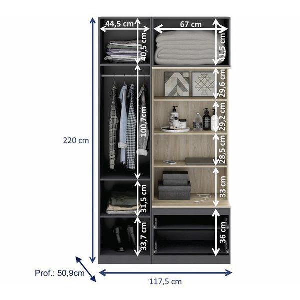 Imagem de Conjunto Guarda Roupa Modulado 9003 Free Espresso Aveiro Be Mobiliario