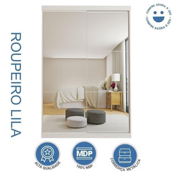 Imagem de Conjunto Guarda Roupa Solteiro Premium 138cm 2 Portas e Cômoda 129,5cm 1 Porta 4 Gavetas Minastex