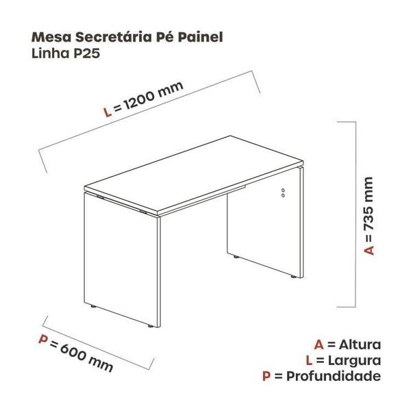 Imagem de Conjunto Home Office 5 Peças Escrivaninha Gaveteiro e Nichos