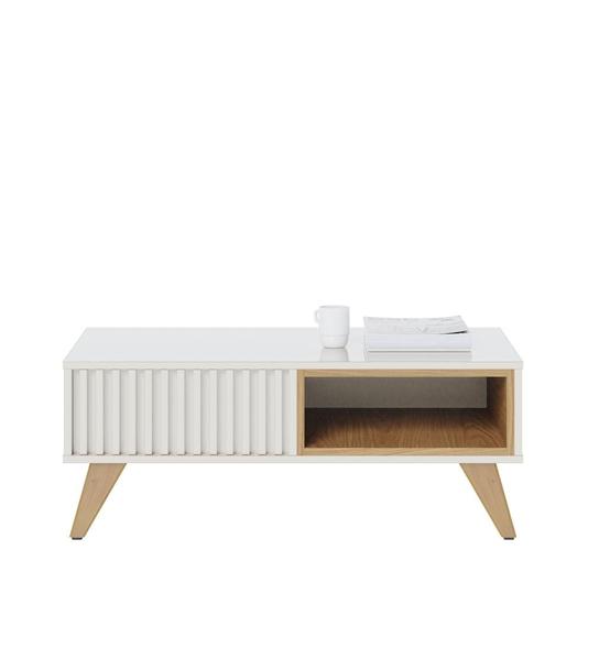 Imagem de Conjunto Home para TV e Mesa de Centro Luisa Off-White Freijo