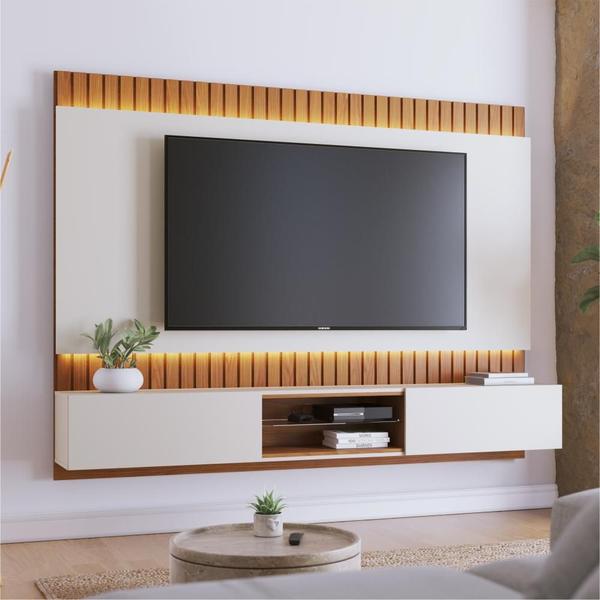 Imagem de Conjunto Home para TV e Mesa de Centro Viena Off-White Freijo