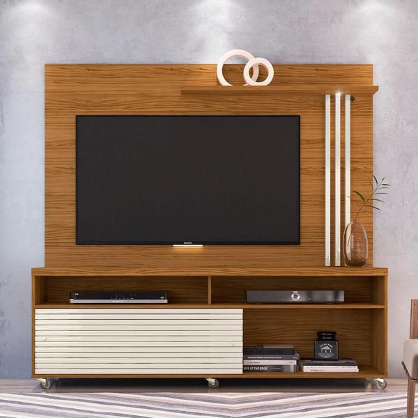 Imagem de Conjunto Home Theater e Mesa de Centro Hans Naturale Off-White