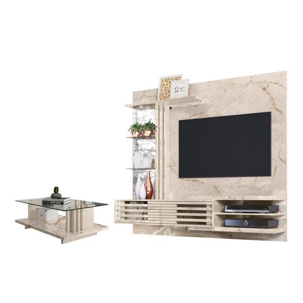 Imagem de Conjunto Home Theater e Mesa de Centro Wayne Calacata Off-White