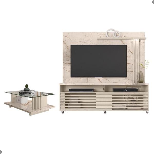 Imagem de Conjunto Home Theater e Mesa de Centro Wolfgang Calacata Off-White