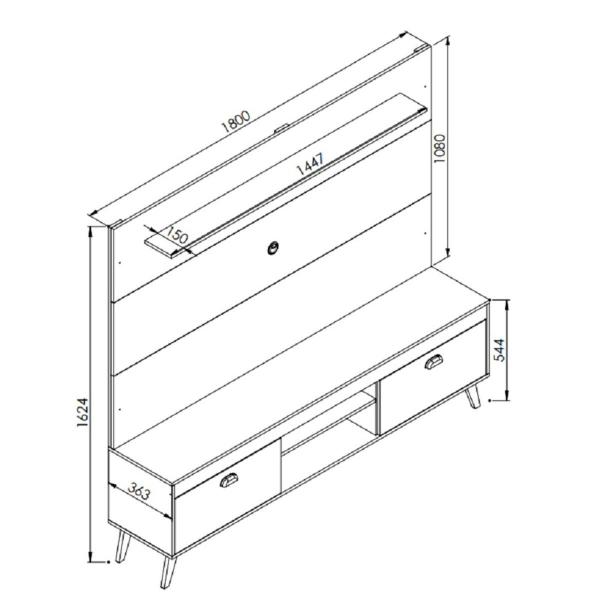 Imagem de Conjunto Home Theather Rack E Painel Com Prateleira Setúbal