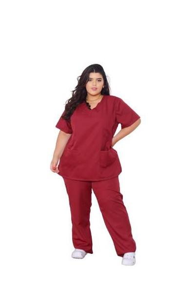 Imagem de Conjunto Hospitalar Plus Size Pijama Gola V Enfermagem 2 Peças Manga Curta Ph