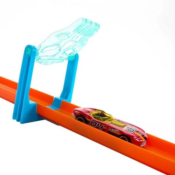 Imagem de Conjunto Hot Wheels Track Builder Caixa Pequena De Acrobacias Ice Crash Com Carrinho Mattel