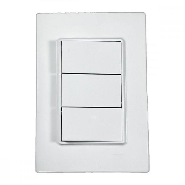 Imagem de Conjunto Ilumi Vivaz Branco Com Placa 3 Simples 10A. - 7819