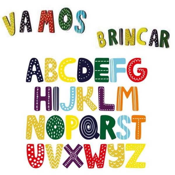 Imagem de Conjunto Imantado Letras Brinquedo Infantil Educativo