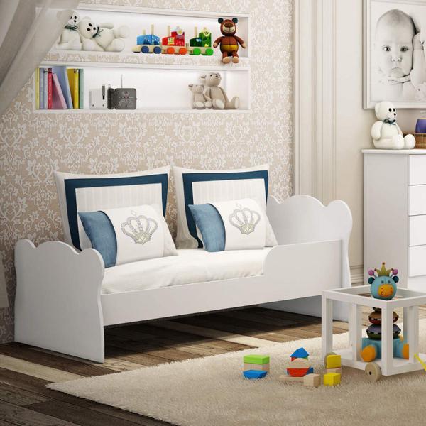 Imagem de Conjunto Infantil Arco Íris com Guarda Roupa 5 Portas e Mini Cama Infantil Espresso Móveis Branco