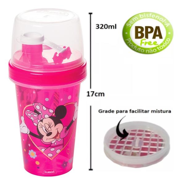 Imagem de Conjunto Infantil Porta Lanche Minnie Rosa 5 Itens Plasutil