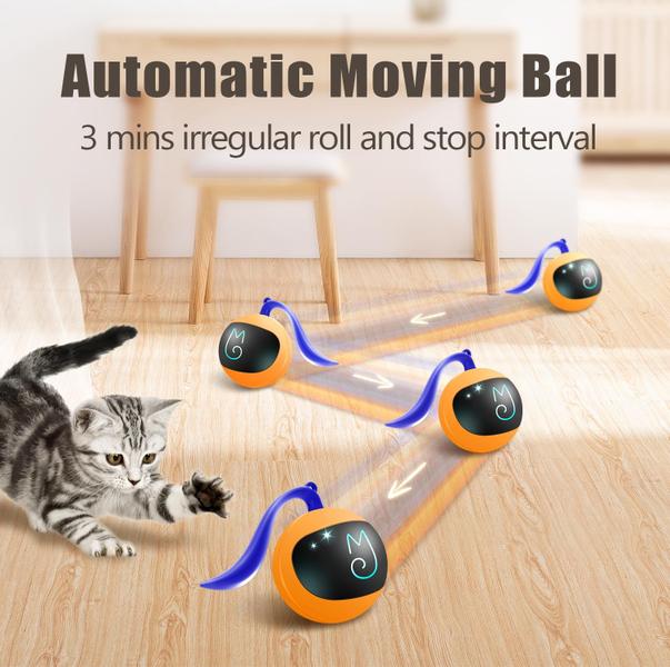 Imagem de Conjunto interativo de brinquedos Cat Ball Migipaws com Fun Tracker Orange