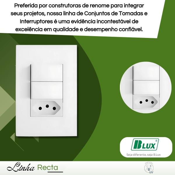 Imagem de Conjunto Interruptor duplo simples + Tomada 10A Recta - B.lux