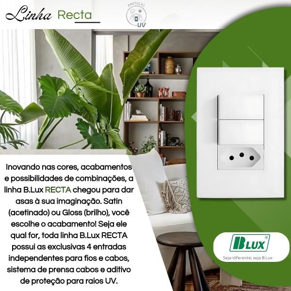 Imagem de Conjunto Interruptor duplo simples + Tomada 10A Recta - B.lux